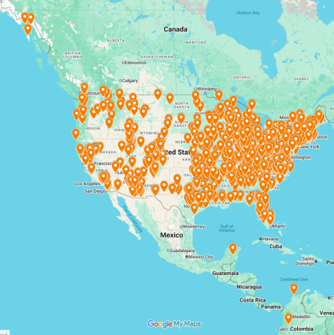 Map of citizen science and community science library network