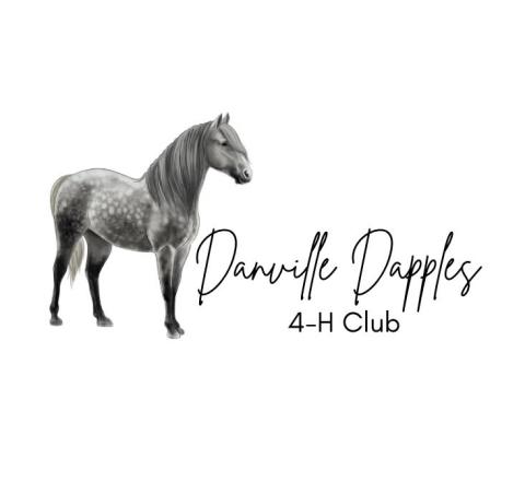 Horse drawing with Danville Dapples 4-H Club text