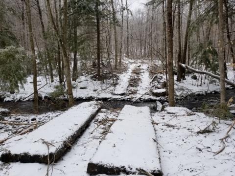 Bridge panels removed to allow for free streamflow