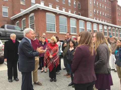 Economic Development Academy attendees take a tour of Manchester's mills.