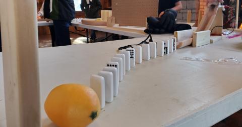 Lemon set to tip over a chain reaction of dominoes