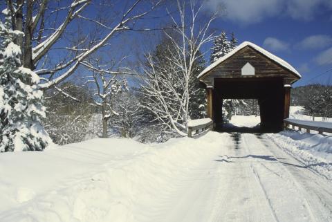 NH Bridge Covered in Winter