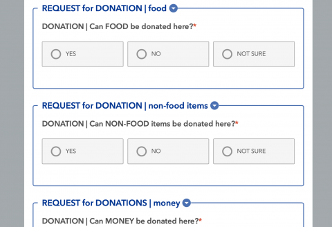 screenshot of NH food access survey