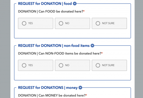 screenshot of NH food access survey 