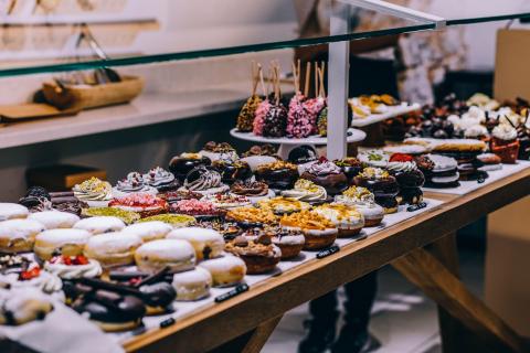 display of donuts