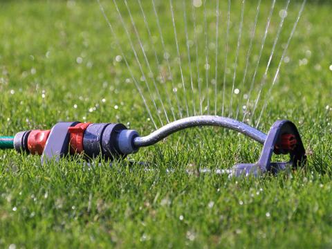 Using a water sprinkler to conserve water