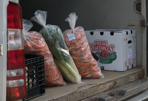 Vegetables in a truck for delivery