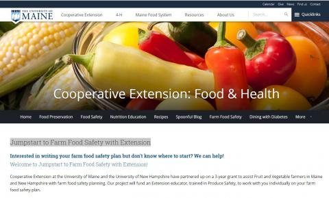 Jumpstart to Farm Food Safety with Extension - UMaine website